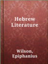 Cover image for Hebrew Literature